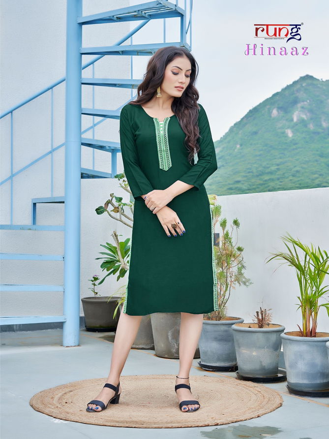 Hinaz By Rung Rayon Designer Kurtis Catalog